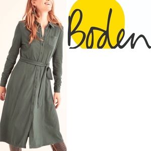 Boden | Dresses | Sale Boden Susannah Jersey Shirt Dress Olive Green |  Poshmark